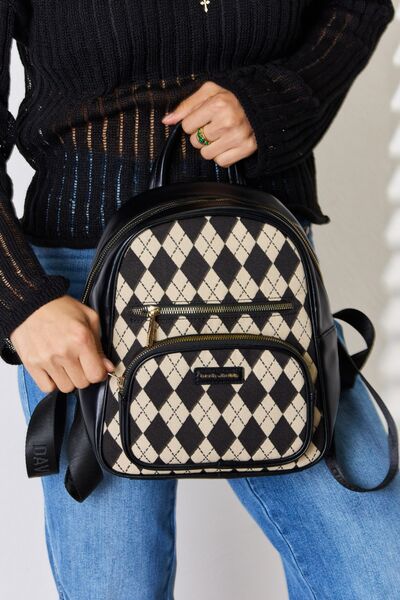 David Jones Printed PU Leather Backpack Trendsi