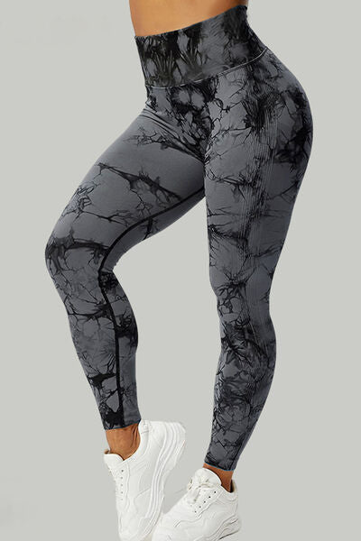 Blue Zone Planet |  Printed High Waist Active Leggings BLUE ZONE PLANET