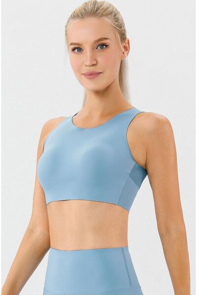 Blue Zone Planet |  Round Neck Wide Strap Active Bra BLUE ZONE PLANET