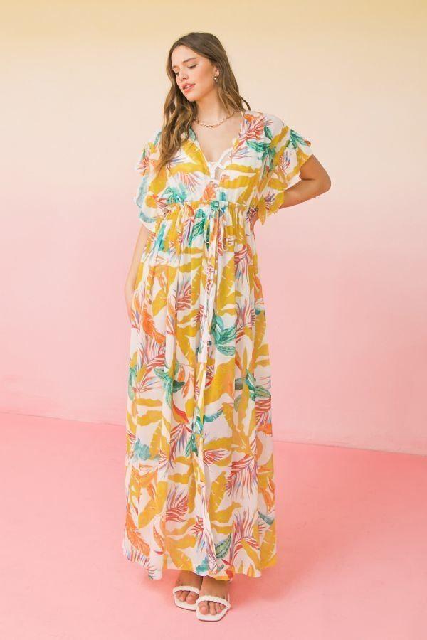 A Printed Woven Maxi Cover Up Blue Zone Planet