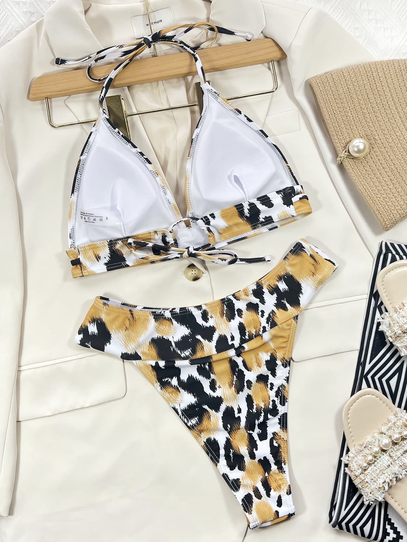 Animal Print Halter Neck Bikini Set BLUE ZONE PLANET