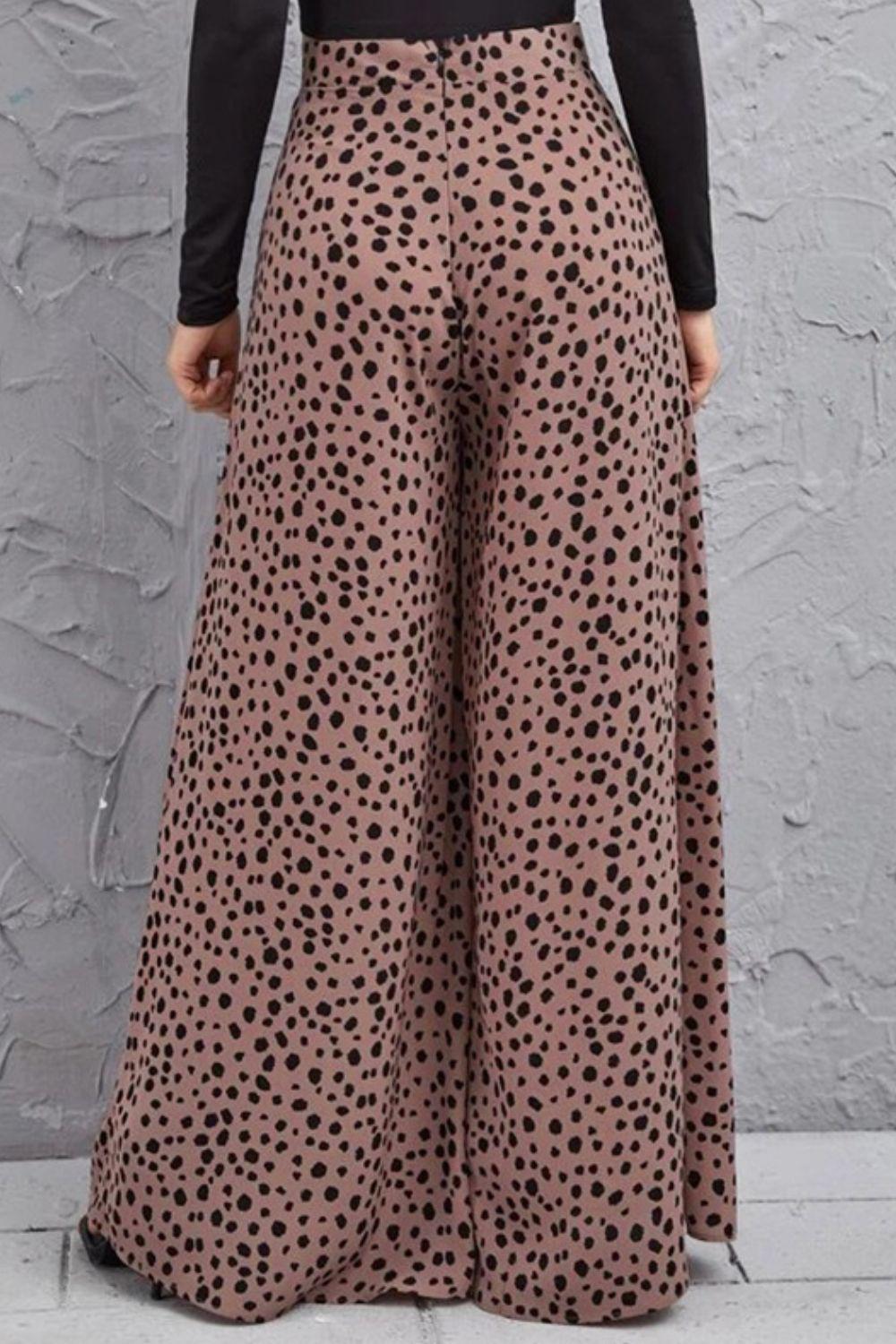 Animal Print High-Rise Culottes BLUE ZONE PLANET