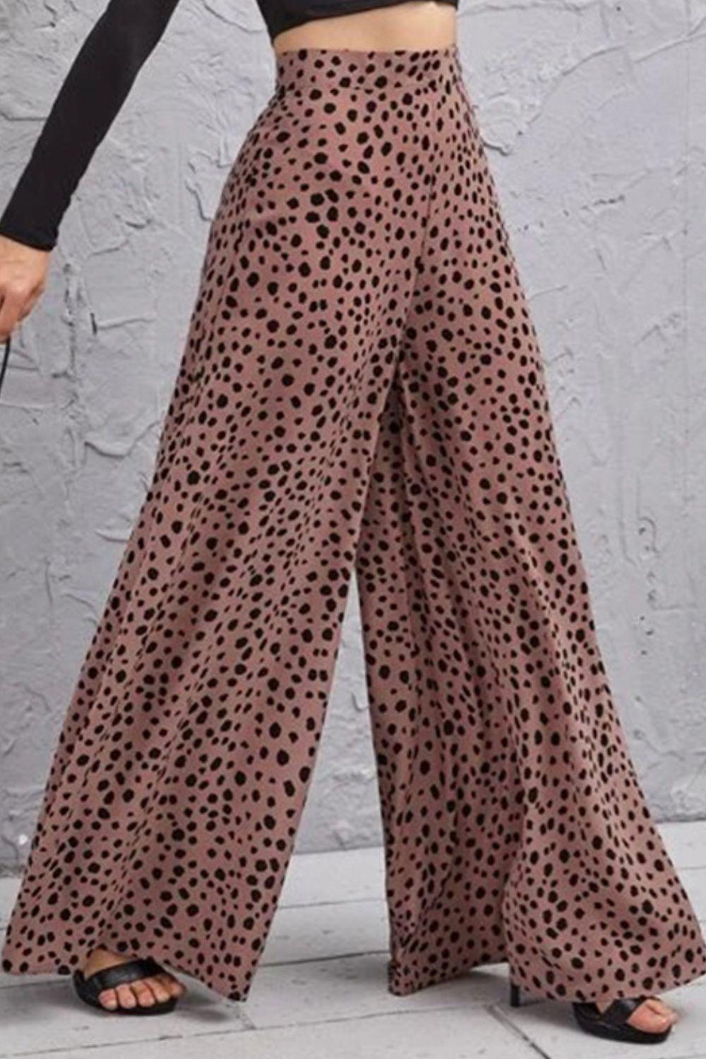 Animal Print High-Rise Culottes BLUE ZONE PLANET