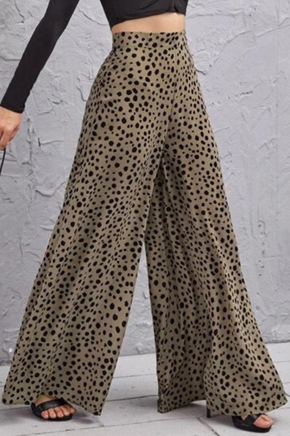 Animal Print High-Rise Culottes BLUE ZONE PLANET