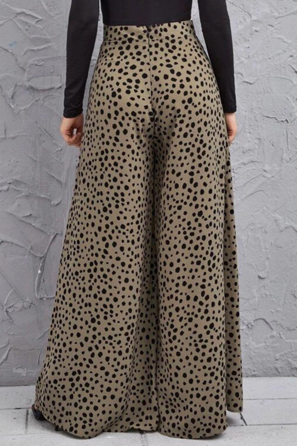 Animal Print High-Rise Culottes BLUE ZONE PLANET