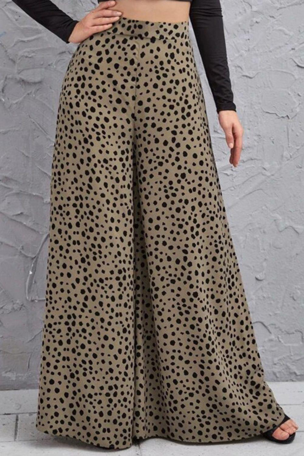 Animal Print High-Rise Culottes BLUE ZONE PLANET