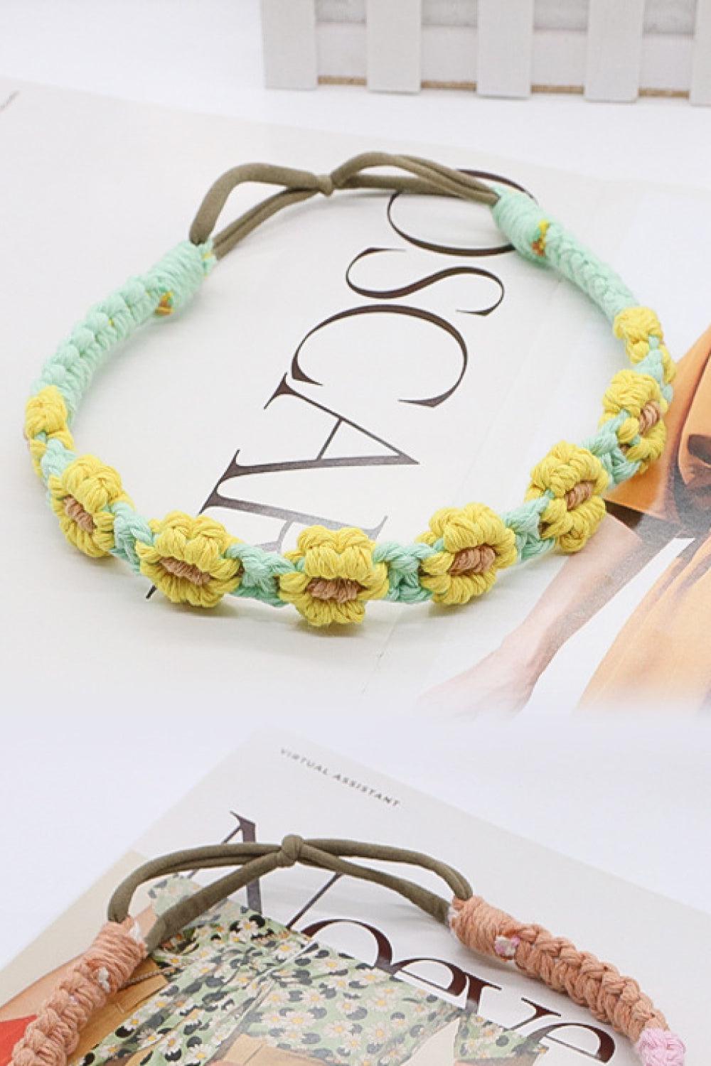 Assorted 2-Pack In My Circle Daisy Macrame Headband BLUE ZONE PLANET