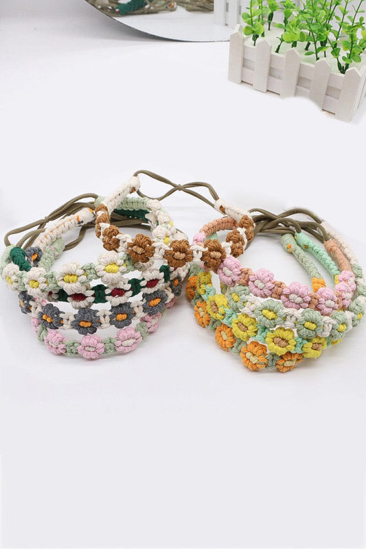 Assorted 2-Pack In My Circle Daisy Macrame Headband-TOPS / DRESSES-[Adult]-[Female]-2022 Online Blue Zone Planet