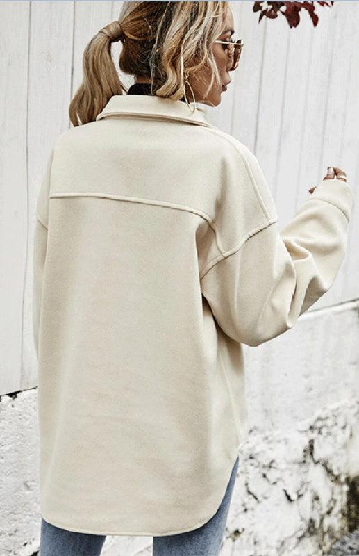 Autumn Winter Lapel Single Breasted Solid Coat-TOPS / DRESSES-[Adult]-[Female]-Blue Zone Planet