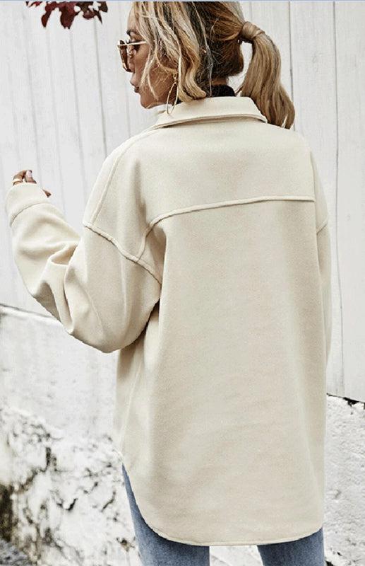 Autumn Winter Lapel Single Breasted Solid Coat-TOPS / DRESSES-[Adult]-[Female]-Blue Zone Planet