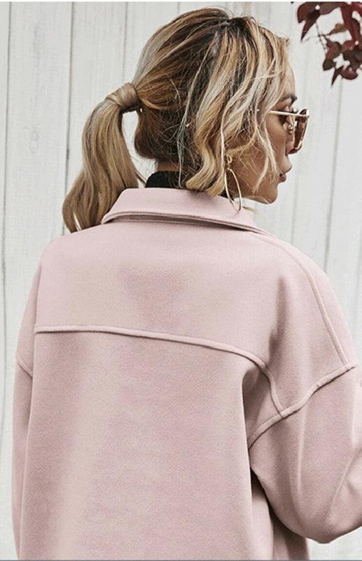 Autumn Winter Lapel Single Breasted Solid Coat-TOPS / DRESSES-[Adult]-[Female]-Blue Zone Planet