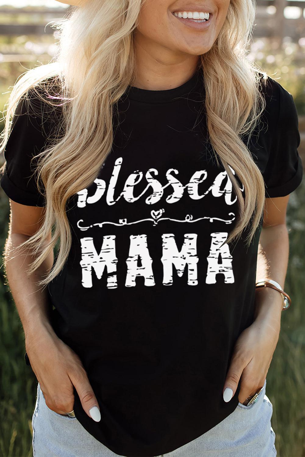 BLESSED MAMA Graphic Tee BLUE ZONE PLANET