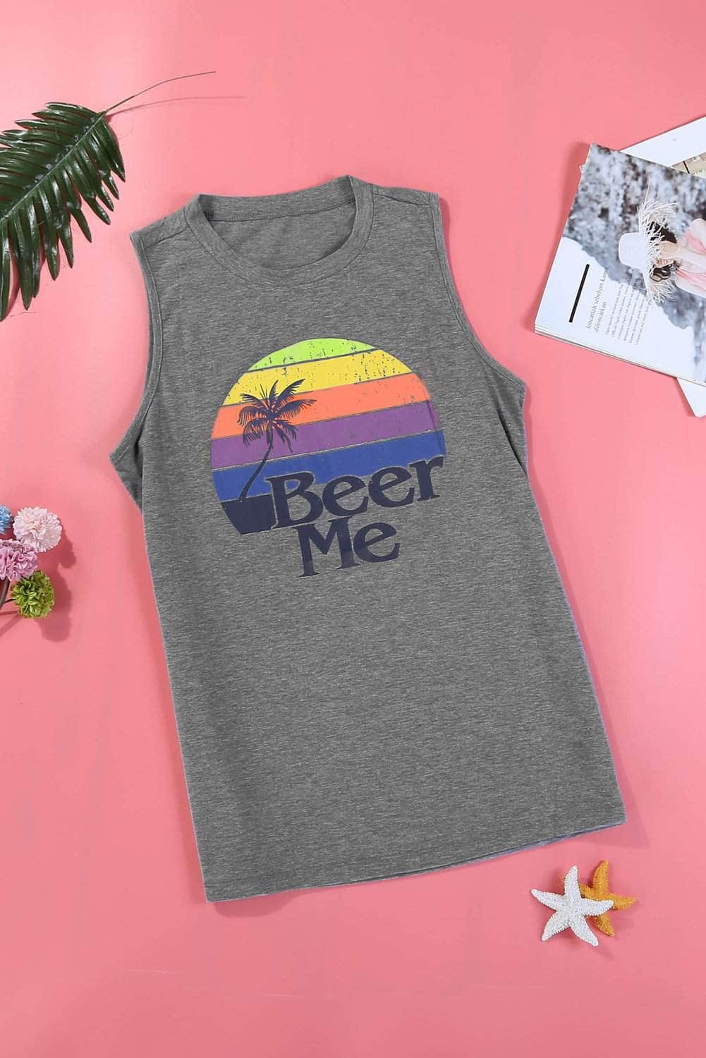 Beer Me Tank-TOPS / DRESSES-[Adult]-[Female]-Gray-L-Blue Zone Planet