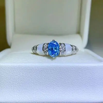 Blue Zone Planet |  1 Carat Moissanite 925 Sterling Silver Ring BLUE ZONE PLANET