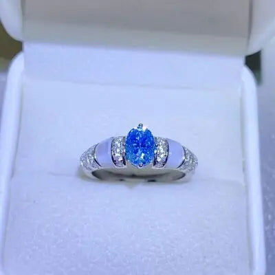 Blue Zone Planet |  1 Carat Moissanite 925 Sterling Silver Ring BLUE ZONE PLANET