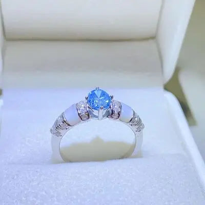 Blue Zone Planet |  1 Carat Moissanite 925 Sterling Silver Ring BLUE ZONE PLANET