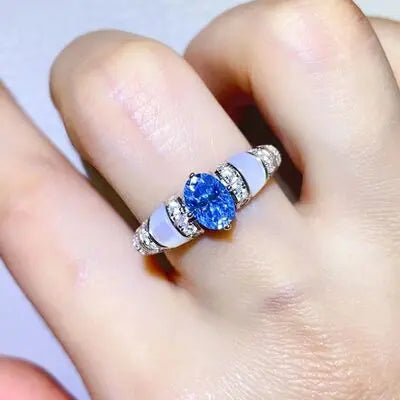 Blue Zone Planet |  1 Carat Moissanite 925 Sterling Silver Ring BLUE ZONE PLANET