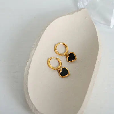 Blue Zone Planet |  18K Gold-Plated Heart Drop Earrings BLUE ZONE PLANET