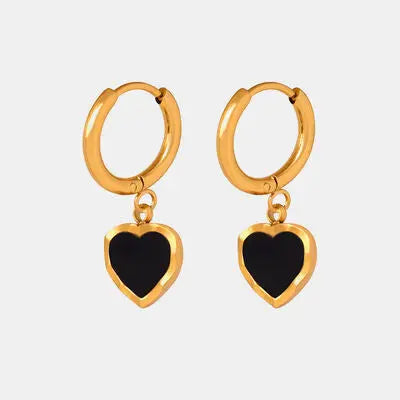 Blue Zone Planet |  18K Gold-Plated Heart Drop Earrings BLUE ZONE PLANET