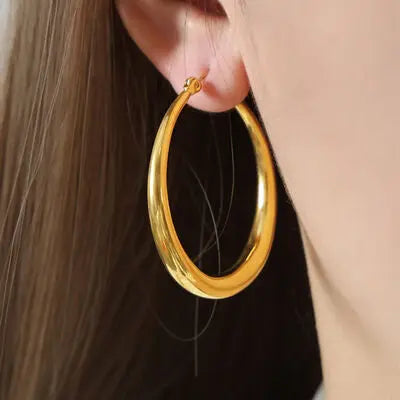 Blue Zone Planet |  18K Gold-Plated Hoop Earrings BLUE ZONE PLANET