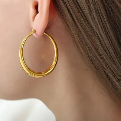 Blue Zone Planet |  18K Gold-Plated Hoop Earrings BLUE ZONE PLANET