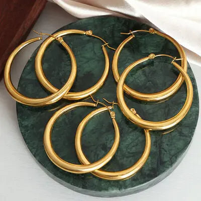 Blue Zone Planet |  18K Gold-Plated Hoop Earrings BLUE ZONE PLANET