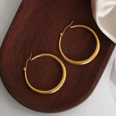 Blue Zone Planet |  18K Gold-Plated Hoop Earrings BLUE ZONE PLANET
