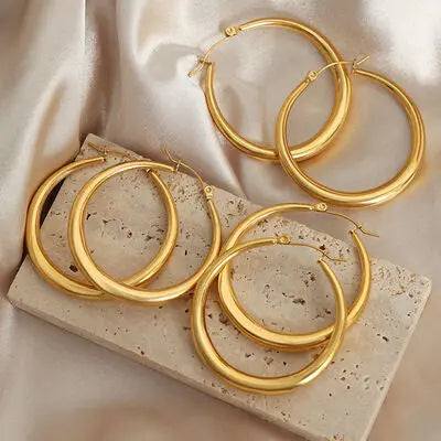 Blue Zone Planet |  18K Gold-Plated Hoop Earrings BLUE ZONE PLANET