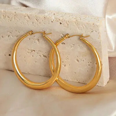 Blue Zone Planet |  18K Gold-Plated Hoop Earrings BLUE ZONE PLANET