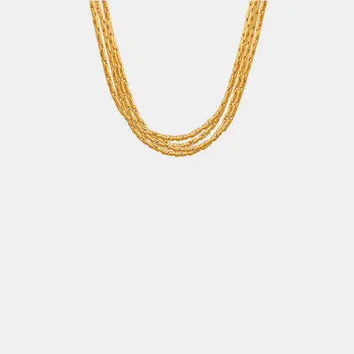 Blue Zone Planet |  18K Gold-Plated Multi-Layer Clavicle Chain Necklace BLUE ZONE PLANET