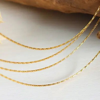 Blue Zone Planet |  18K Gold-Plated Multi-Layer Clavicle Chain Necklace BLUE ZONE PLANET
