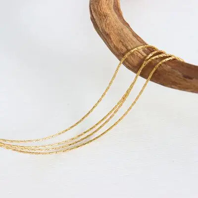 Blue Zone Planet |  18K Gold-Plated Multi-Layer Clavicle Chain Necklace BLUE ZONE PLANET