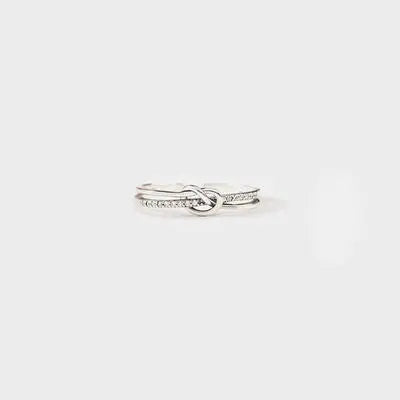 Blue Zone Planet |  925 Sterling Silver Double-Layered Knot Ring BLUE ZONE PLANET
