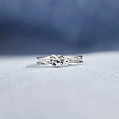 Blue Zone Planet |  925 Sterling Silver Double-Layered Knot Ring BLUE ZONE PLANET