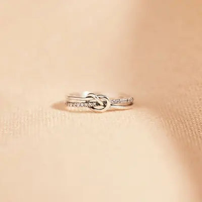 Blue Zone Planet |  925 Sterling Silver Double-Layered Knot Ring BLUE ZONE PLANET