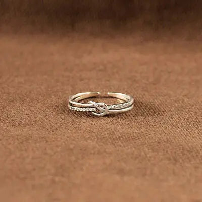 Blue Zone Planet |  925 Sterling Silver Double-Layered Knot Ring BLUE ZONE PLANET