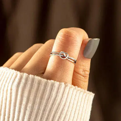 Blue Zone Planet |  925 Sterling Silver Double-Layered Knot Ring BLUE ZONE PLANET