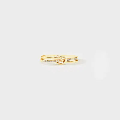 Blue Zone Planet |  925 Sterling Silver Double-Layered Knot Ring BLUE ZONE PLANET