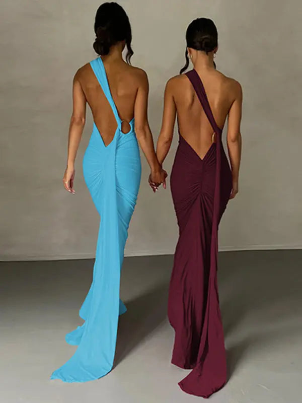 Blue Zone Planet |  Backless pleated slim fit sleeveless dress BLUE ZONE PLANET