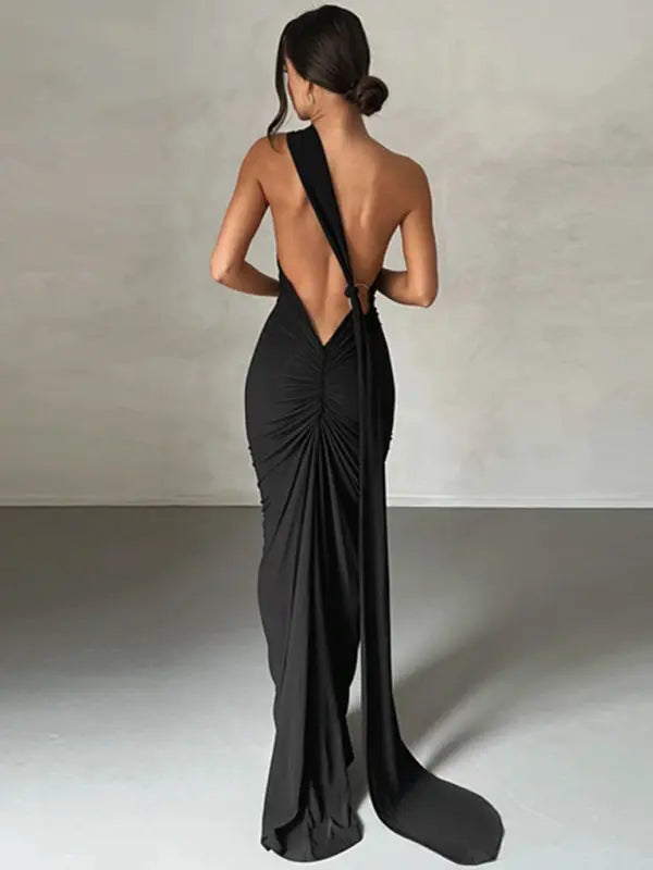 Blue Zone Planet |  Backless pleated slim fit sleeveless dress BLUE ZONE PLANET