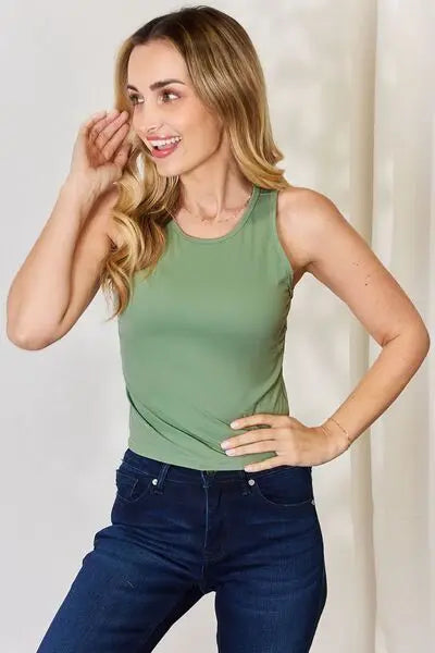 Blue Zone Planet |  Basic Bae Full Size Round Neck Slim Tank BLUE ZONE PLANET