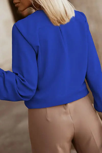 Blue Zone Planet |  Button Up Round Neck Long Sleeve Shirt BLUE ZONE PLANET