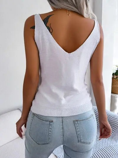 Blue Zone Planet |  Cable-Knit Scoop Neck Knit Vest BLUE ZONE PLANET