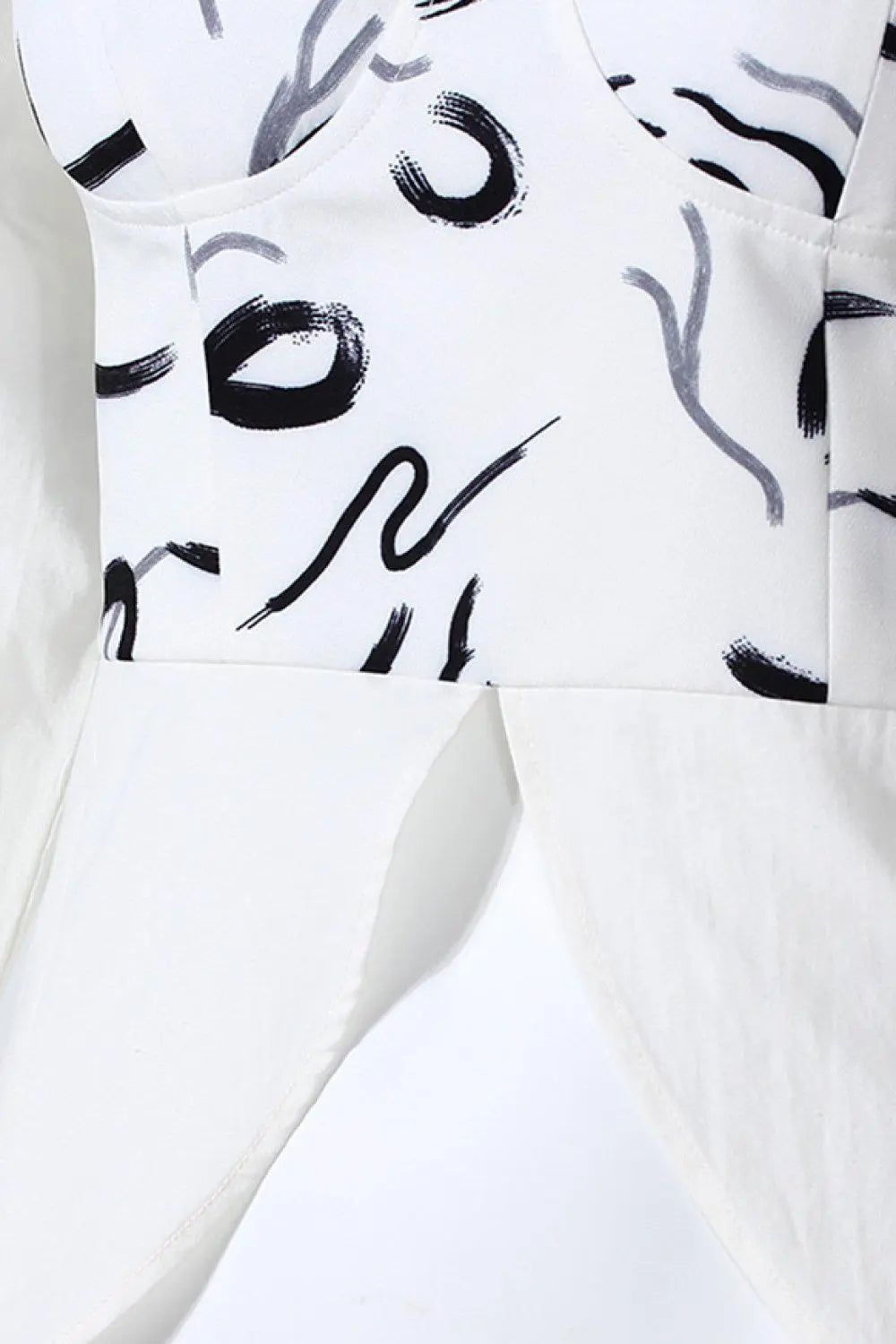 Blue Zone Planet |  Dream Architect Abstract Print Faux Layered Corset Top BLUE ZONE PLANET