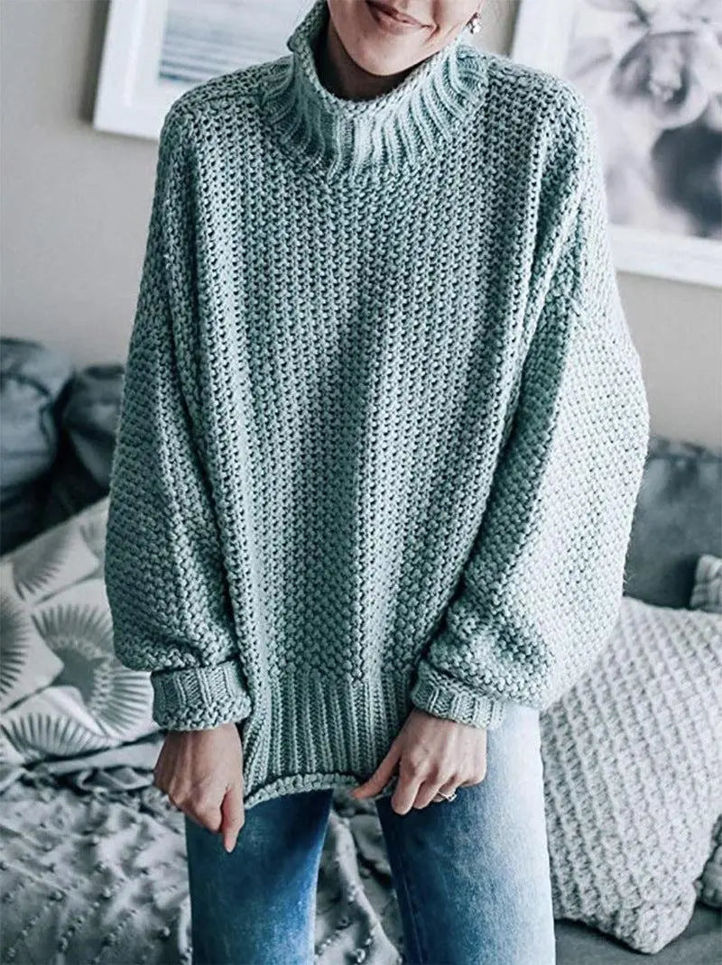 Blue Zone Planet |  Dropped Shoulder Rolled Hem Sweater BLUE ZONE PLANET