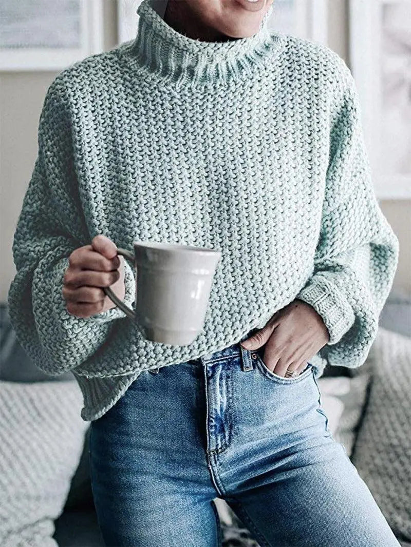 Blue Zone Planet |  Dropped Shoulder Rolled Hem Sweater BLUE ZONE PLANET