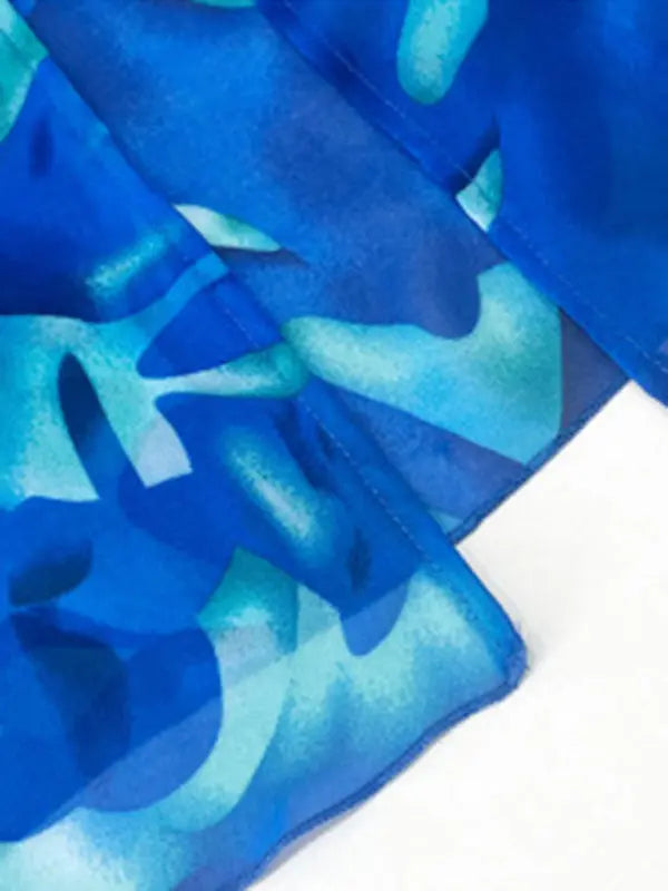 Blue Zone Planet |  Elegant Printed Waist Dress BLUE ZONE PLANET
