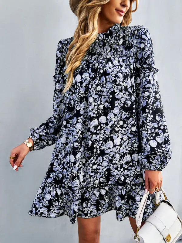 Blue Zone Planet | Emily's Holiday Loose Floral Mini Dress BLUE ZONE PLANET