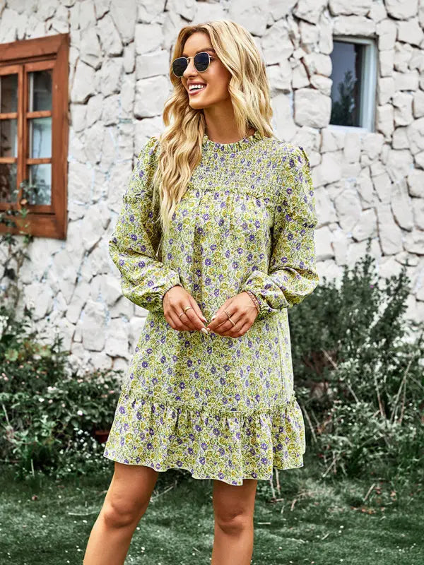 Blue Zone Planet | Emily's Holiday Loose Floral Mini Dress BLUE ZONE PLANET