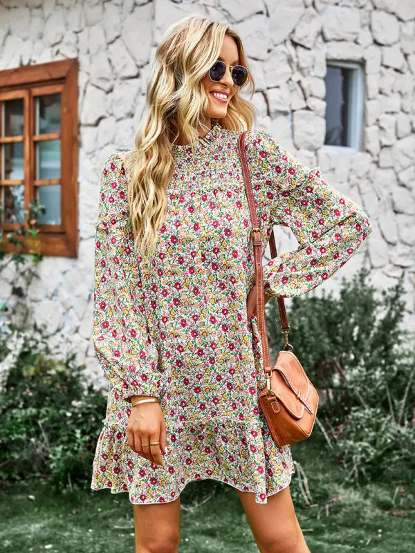 Blue Zone Planet | Emily's Holiday Loose Floral Mini Dress BLUE ZONE PLANET